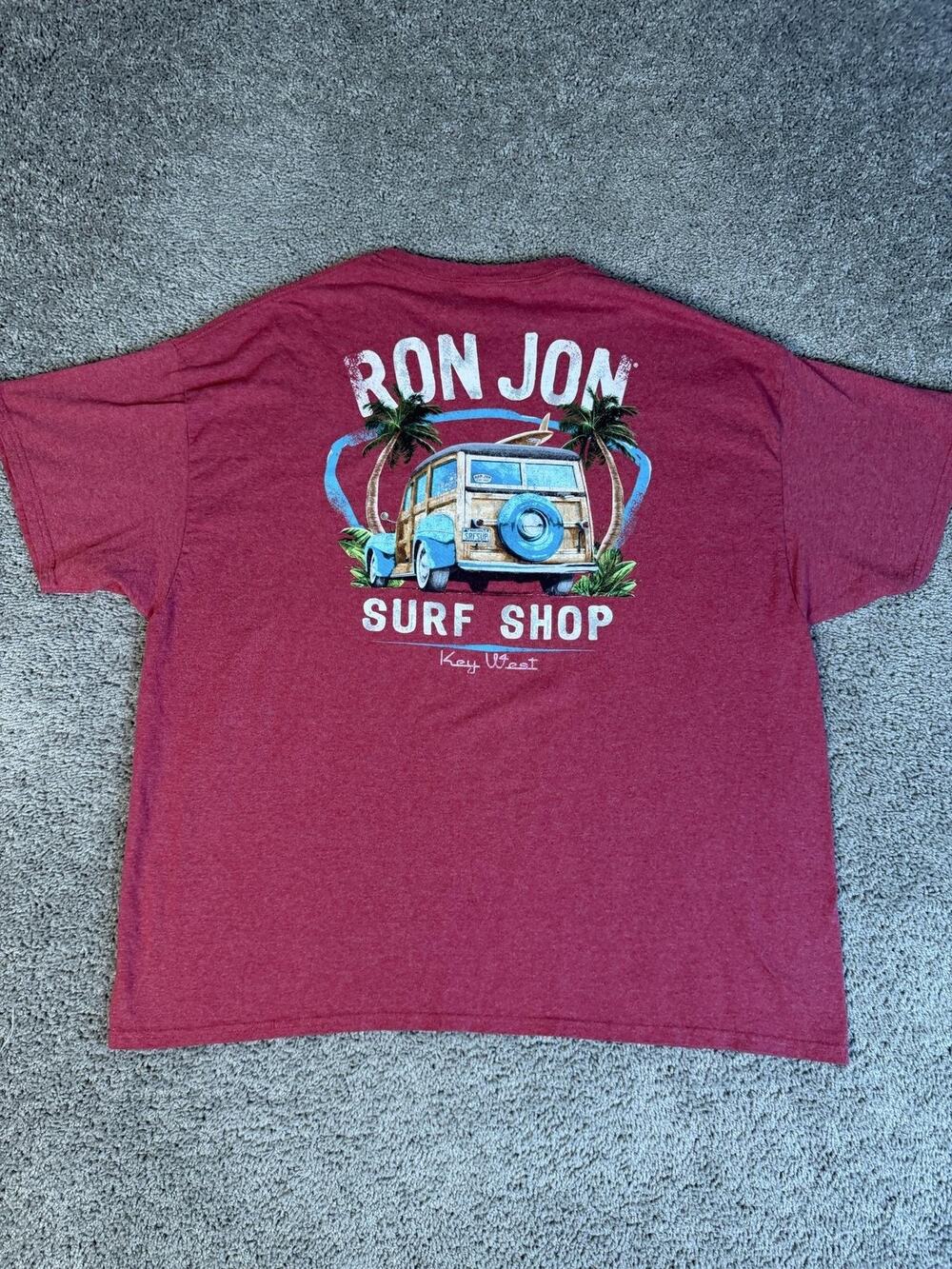 Ron Jon Surf Shop Shirt Mens 3XL Red Surf Shop Graphic Crew Neck Cotton
